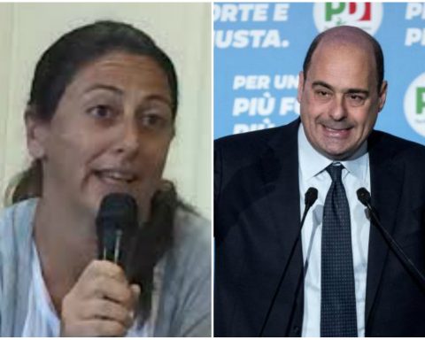 Gaia Pernarella (consigliere regionale M5S) e il Governatore Nicola Zingaretti