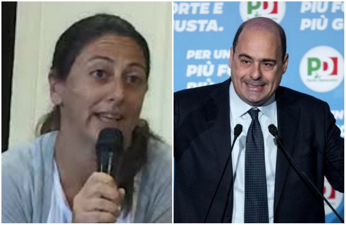 Gaia Pernarella (consigliere regionale M5S) e il Governatore Nicola Zingaretti