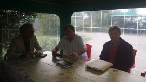 L'incontro di 3 anni fa tenutosi in Casa Piovesan. Da sinistra Damiano Coletta, Roberto Lessio e Giorgio Libralato