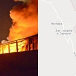 santi cosma e damiano: incendio deposito autobus società pontina trasporti