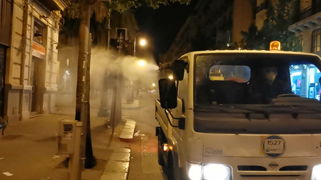 Sanificazione delle strade a Palermo