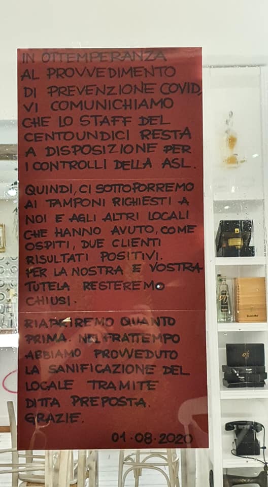 Il messaggio dello staff del Centoundici