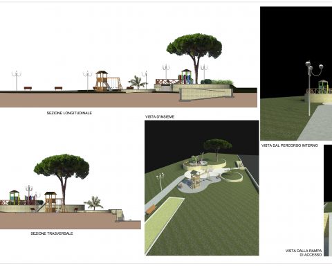 Il progetto del parco attrezzato davanti ai lotti 46 e 47