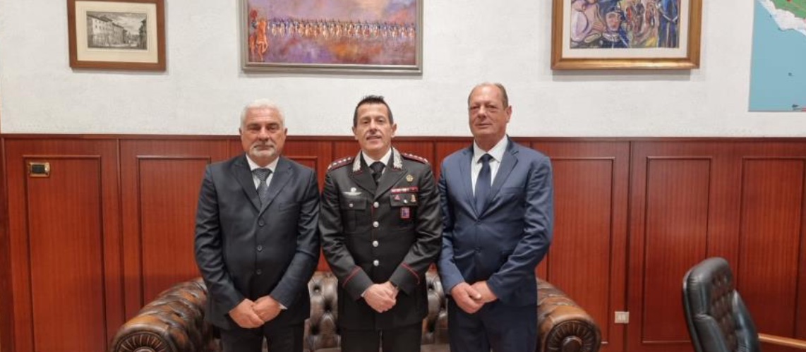 Il Colonnello Lorenzo D'Aloria con i Brigadieri Massimo Zaccarelli e Dario Olivieri