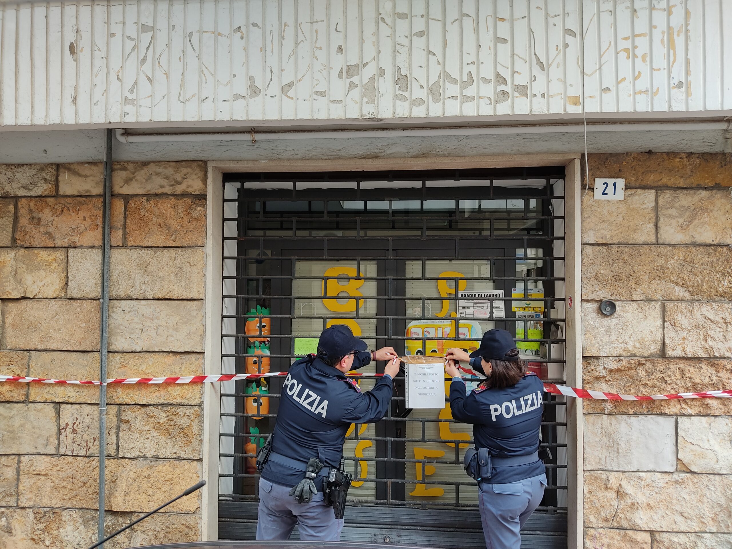 Gli agenti di Polizia sequestra l'asilo a Terracina