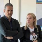 Claudio Di Matteo e Matilde Celentano durante la campagna elettorale per le comunali 2023