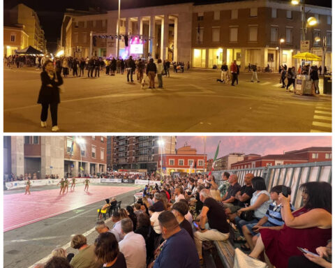Fratelli d'Italia: "Nella foto di sopra un evento dell'amministrazione Coletta, in quella di sotto il Galà di danza estate 2025"