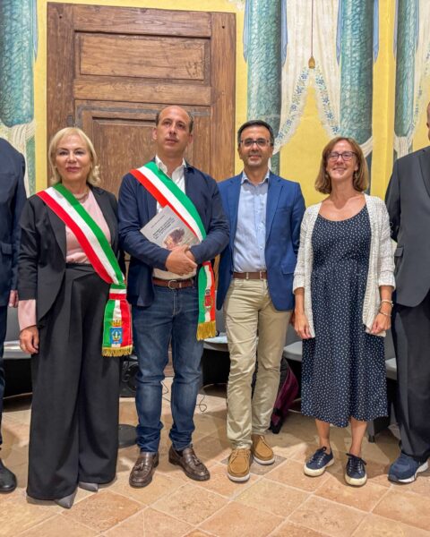 Da sinistra: Riccardo Celentano, Matilde Celentano, Domenico Forgione, Gianfranco Bianco, Claudia Baldoli e Armando Caramanica