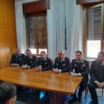 Da sinistra il tenente Giuseppe Esposito, il maggiore Ivan Mastromanno, il colonnello Christian Angelillo, il tenente colonnello Gianluca Piccione, il maggiore Antonino Maggio, il tenente Emanuele Moccia