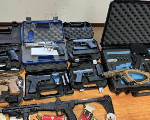 Le armi trovate a casa dell'uomo ad Aprilia