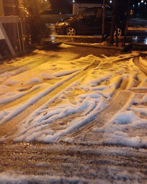 La grandine caduta a Sabaudia