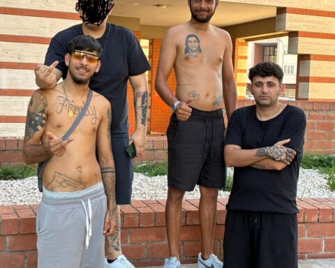 Da sinistra Mirko Di Silvio, il sedicenne killer di Dibba, Ferdinando "Pescio" Di Silvio e Gianluca Mattiuzzo